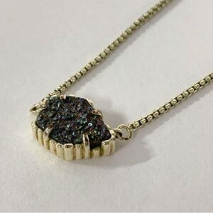 Kendra Scott Gold Toned Multi Color Drusy Tess Pendant Necklace